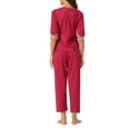thumbnail image 3 of INSPIRE CHIC Women's Satin Pajama Set Half Sleeve Lace Top with Long Pants 2 Piece Sleepwear Sets XL Red, 3 of 6