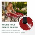 thumbnail image 5 of Round Outdoor Tablecloth with Umbrella Hole and Zipper, Red Gnomes Christmas Fitted Table Cover with Elastic Edge for 31-35 Inch, Snowflake Xmas Poinsettia Waterproof Patio Tablecoths for Picnic, 5 of 9