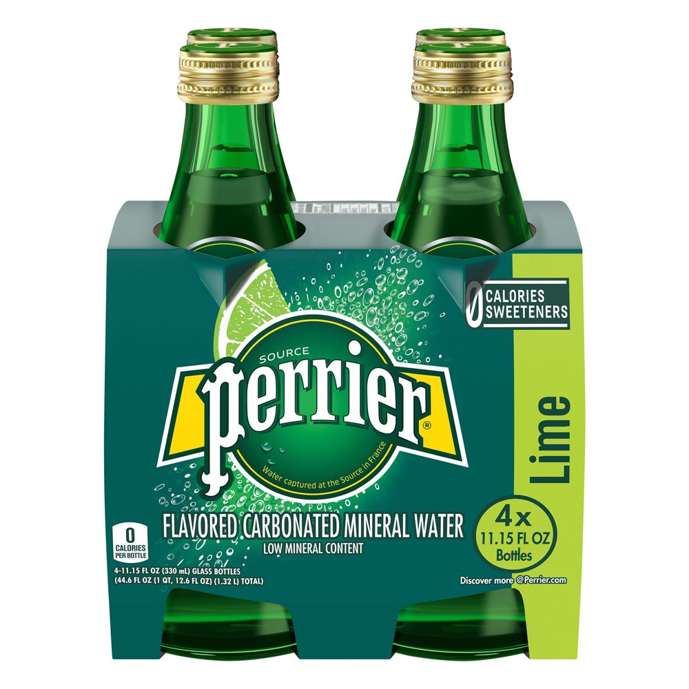 Perrier Lime Sparkling Natural Mineral Water, 11.15 Fl. Oz., 4 Count