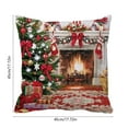 thumbnail image 3 of Luoshdecor Christmas Watercolor Throw Pillow Cover,18x18 in Christmas Tree Garlands Fireplace Scene Pillow Cushion for Home & Sofa Decor, 3 of 6