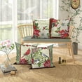 thumbnail image 3 of Pbobriich Vintage Red Pillow Covers 18x18 4Pcs Flower Bird Throw Pillow Case Linen Pillowcases for Sofa Couch, 3 of 5