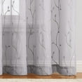 thumbnail image 4 of Curtainking Sheer Curtains Floral Embroidery Drapes 84 inch Voile Light Filtering Window Curtain Set for Living Room Bedroom Grommet 2 Panels Grey, 4 of 7