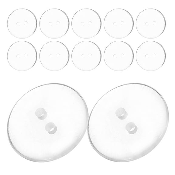 SOPOTUTU Clear Resin Buttons for DIY Projects - Sturdy Hand Sewn Round Fasteners (50Pcs)