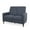 Dark Espresso/Dark Blue, variant on Noble House Craigue Fabric Tufted Loveseat Pushback Recliner, Gray