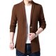 thumbnail image 2 of Suéter de punto para hombre, chaqueta de punto de longitud media, abrigo de lana, suéter de color sólido, ropa exterior informal, primavera y otoño, 2 of 4
