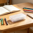 thumbnail image 5 of 2-Pack 8" Pencil Box Plastic Transparent Large Capacity Case with Drop-Resistant for Art Supplies, 5 of 6
