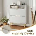 thumbnail image 4 of YouTrend Shoe Cabinet with 2 Flip Drawers and Open Shelf Shoe Organizer for Entryway, White, 4 of 11