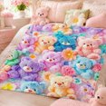 thumbnail image 4 of Cloud Soft 3D Plush Throw Blanket, 2027 New Cozy Teddy Bear Blanket, Teddy Pastel Floral Print Blanket, 4 of 6