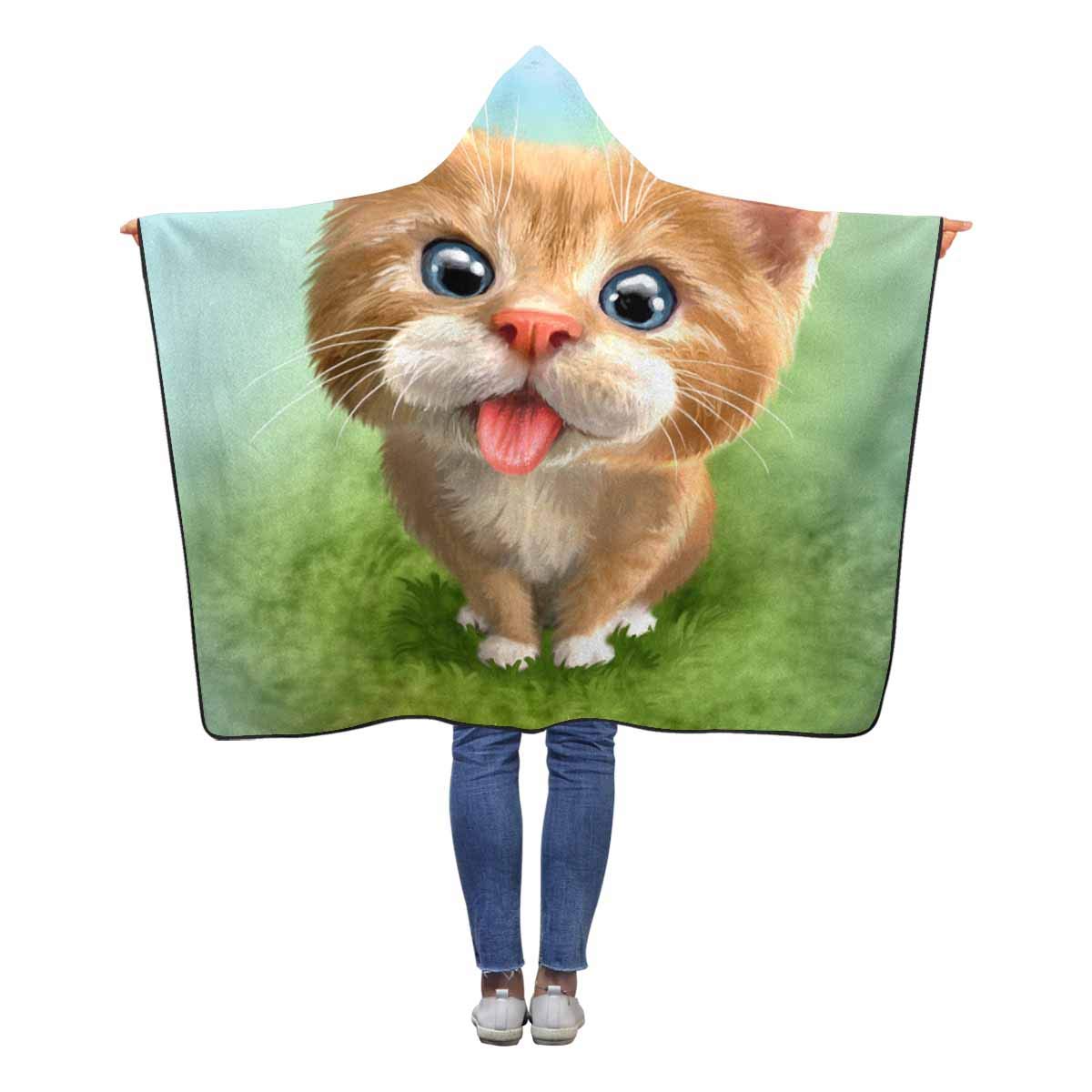ASHLEIGH Cute Cat Mouth Hooded Throw Blanket 50x60 inches Kids Girls Boys Toddler Blankets Throw