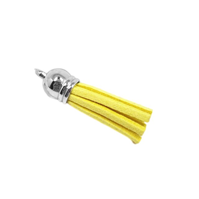 Bewildely 28 piezas llavero dijes delicado llavero colgante borlas bolso decoración llavero borla adorno DIY accesorio para bolsos llaves Artesanía Limon amarillo Bewildely HA059646-02B