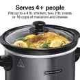 thumbnail image 3 of 4 Quart Round Slow Cooker, 2 Settings, Keep Warm, Metal, 170W, 4 lb Chicken Capacity, 3 of 7