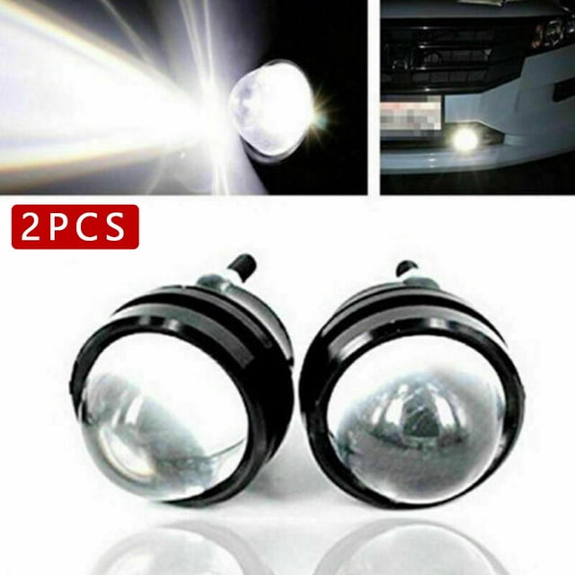 1Pair Of High Power Fish Eye LED Lights Xenon White Projector Fog Daytime Running Light Lamp Bulb For Fog Lamps Daytime Running