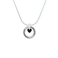 thumbnail image 2 of Delight Jewelry Acrylic 5/16" Black Heart Gymnastics Ring Charm Necklace, 18", 2 of 4