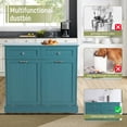 thumbnail image 3 of Tilt Out Trash Can Cabinet with Double Hidden Trash Can Holder, Kitchen Free Standing Recycling Cabinet,Dog Proof Trash Can,Wood (Teal), 3 of 18