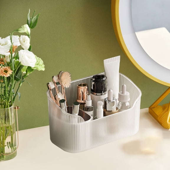 Makeup Organizer and Cosmetic Storage Box, Durable Transparent Plastic Case for Makeup Brushes, Eyeshadow Palettes, Beauty Products Organization, Portable Design