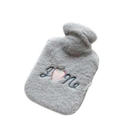 

Panda Superstore PS-HEA3763901-KELLY02782-RP Gray Cute Embroidery Portable Hot Water Bottle with Soft Flannel Cover 20 x 12.5 cm