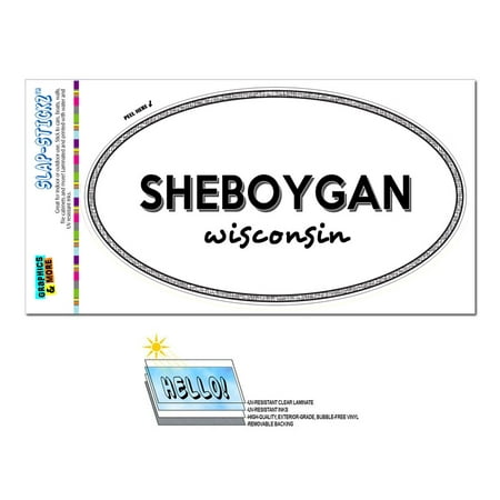 Sheboygan, WI - Wisconsin - Black and White - City State - Oval Laminated