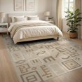 thumbnail image 3 of ODIKA 8'x10' Brown Beige Geometric Design Washable Area Rug Modern Abstract Patterns with Natural Flair for Living Room, Under Sectional, Family , Durable, Non-Slip, 3 of 7