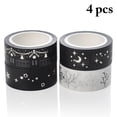 thumbnail image 2 of Coofit Craft Tape Glitter Cartoon 4 Rolls Moon Star Tree DIY Masking Tape Planner Tape, 2 of 10