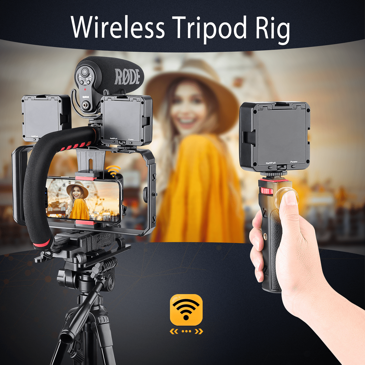 Zeadio Handheld Camera Stabilizer with Smartphone Grip, Compatible with DSLR, Camcorders, Action Cameras, Smartphones