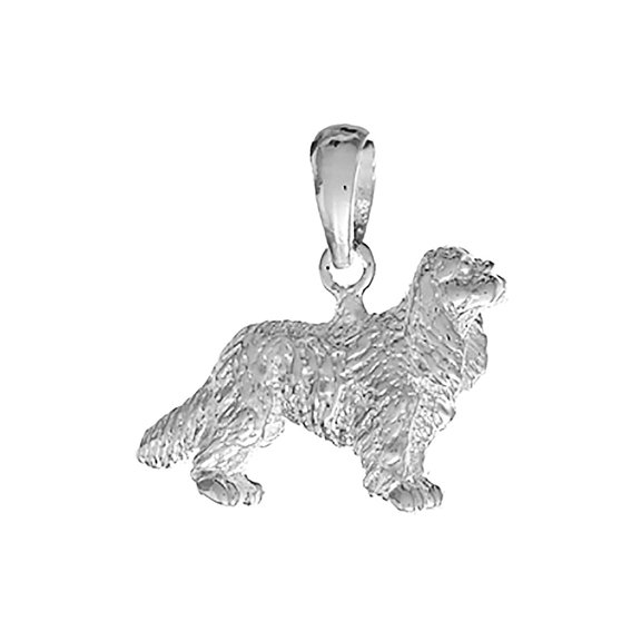 925 Sterling Silver Dog Charm Pendant, 3D Cavalier King Charles Spaniel