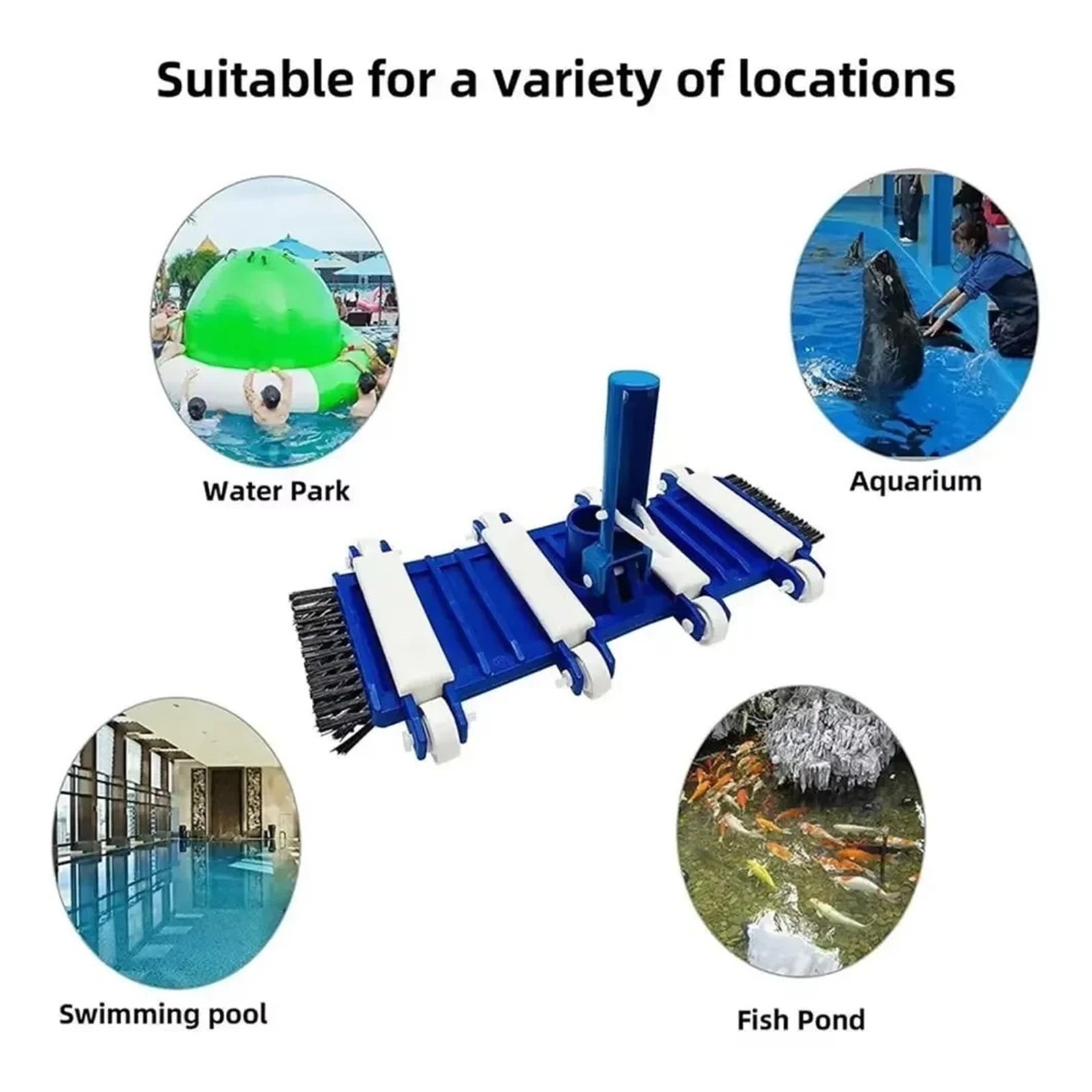 Swimming Pool Vacuum Head with Brush Suction Cleaning Vacuum Brush Pool Cleaning Tool Accessories