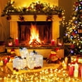 thumbnail image 5 of Leadtron 3-Pack Square LED Lighted Display Stands, Warm White ABS Plastic Rack with Snow Flock for Holiday Village, Christmas Garden & Mantle Decor, 5 of 17