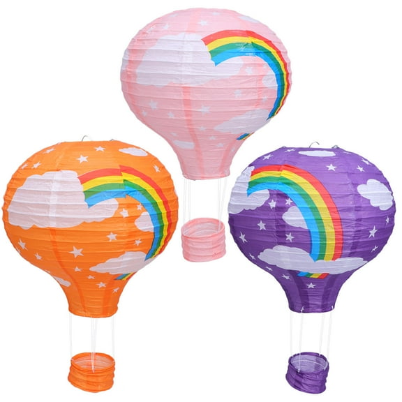 Soimiss 3PCS Lantern Lights for Party in Random Color with Ceiling Installation