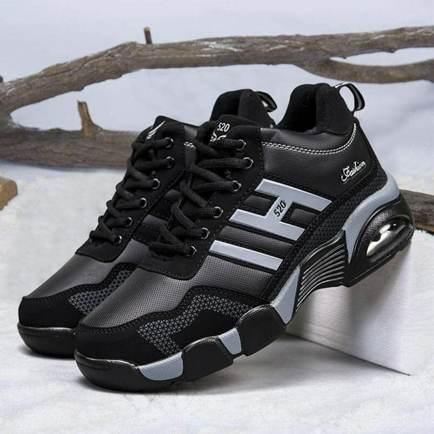 Botines Botas Plataforma Hombre Cómodo Cuero PU para Invierno (43) Gris Wdftyju Tenis De Mujer Tenis De Hombre