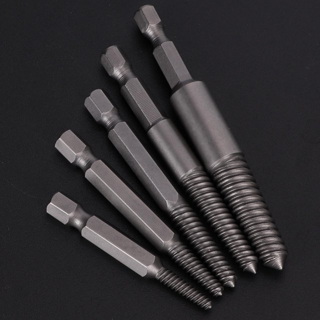 Stud Removal Tool,5pcs Broken Screw Extractor Bolts Remover Screw Drill Bits Enhanced Durability