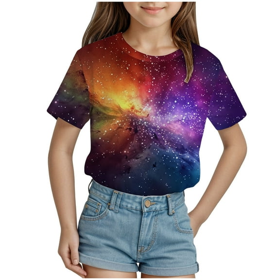 ZTKWD Boys Girls Kids Shirts Short Sleeve 3D Print Graphic Funny Colorful Summer Tee Shirts for Teens 6-16 Years