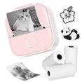 thumbnail image 1 of Impresora de pegatinas de bolsillo Ponek: miniimpresora inalámbrica de pegatinas, impresora de recibos de bolsillo para teléfono, miniimpresora térmica T02 con 3 rollos de papel térmico para diarios y, 1 of 5