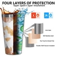thumbnail image 3 of 16oz Tumblers Fall Pumpkins Leaves Pattern Stainless Steel Vacuum Insulated Double Wall Travel Tumbler Cups Mug with Lid and Straw,Cleaning Brush for Coffee,Tea, 3 of 4