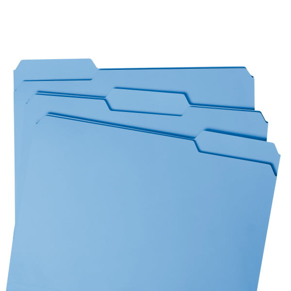 Blue 1/3-Cut Tab 100 per Box 17043 Legal Size Smead File Folder 