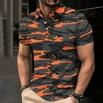thumbnail image 2 of RYDCOT Summer Casual Collared Shirts for Men Men's Short Sleeved Camouflage Shirts Button Up Lapel Polo T-Shirt Top Loose Fit on Clearance, 2 of 5