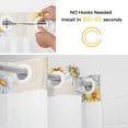 thumbnail image 2 of Flower Gnome No Hooks Shower Curtain with Snap-in Liner White Yellow Flowers Daisy Ladybug Spring Vintage Linen Shower Curtains for Bathroom, Waterproof, Easy Install, Washable 54"x78", 2 of 9