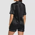 thumbnail image 6 of wcjm A Womens Pajamas Set Button Down 2 Piece Satin Shorts Set Ruffle Notch Collar Sleepwear, 6 of 6