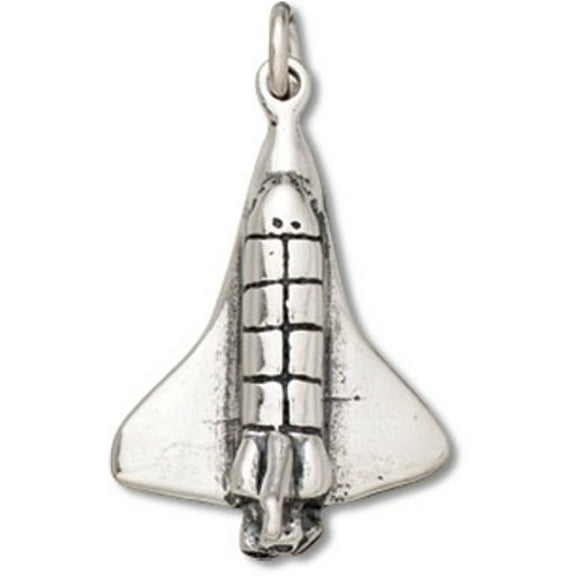 Sterling Silver 16" .8mm 3D Columbia Challenger Discovery Atlantis Space Shuttle Pendant Necklace