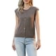 thumbnail image 1 of Chaleco de verano Inspire Chic para mujeres, cuello redondo, sin mangas, suéter ligero, casual, de punto, tops de tirantes XL color café, 1 of 6