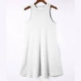 thumbnail image 4 of Wycnly Womens Dresses Breathable Comfy Casual Loose Swing Pocket Tank Mini Dresses Summer Solid Round Neck Sleeveless Formal Short Dress White l, 4 of 7