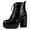 Black, variant on BLISSFUL STEP Women's Boot Side Zip Platform Chunky Heel Combat Boots Black 6.5