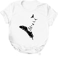 thumbnail image 4 of Fesfesfes Womens Work Shirts Fashion Womens Round-Neck Short Sleeve Print Casual T- Shirt Blouse Tops V Neck Tops for Women M(US:6), 4 of 5