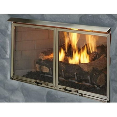 36 in. Outdoor Gas Fireplace with Traditional Refractory Set