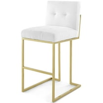 Bar Stool Chair Barstool, White Gold, Fabric, Metal, Pub Cafe Bistro Dining Kitchen Hospitality Restaurant, Modern Contemporary HB33274