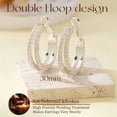 thumbnail image 4 of YOUNGYUE Sterling Silver Hoop Earrings for Women, Hypoallergenic CZ Double Hoop Earrings, 40mm, 4 of 7