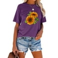 thumbnail image 2 of Anbech Sunflower T-Shirt for Women Graphic Butterfly Printed Short Sleeve Tee Tops with Crew Neck, 2 of 4