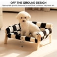 thumbnail image 3 of Mewoofun Pet Wooden Couch Bed Furniture Washable Beds with Plush for Cats & Litter Small Dogs, Plush Chessboard, 3 of 8
