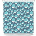 thumbnail image 1 of Shower Curtains 70" x 84" from DiaNoche Designs by Metka Hiti - Snails Flowers Blue, 1 of 1