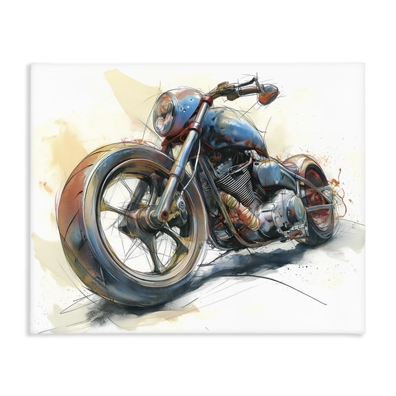 Stupell Industries Whimsical Motorcycle Concept Canvas Wall Art, design by Steve Hunziker