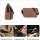 thumbnail image 4 of (Marrón) Bolso bandolera de lona Bolsos de hombro unisex Bolso mensajero para iPad de 7,9 pulgadas Maletín para hombres/mujeres Bolso de gimnasio Bolso escolar para el trabajo, 4 of 5